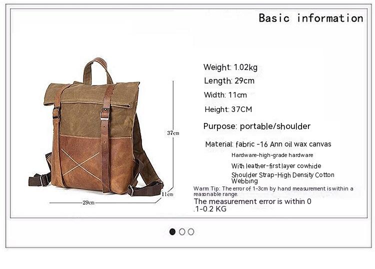 Robuster Canvas Rucksack mit Lederdetails – Bild 2 | LuxeStyle