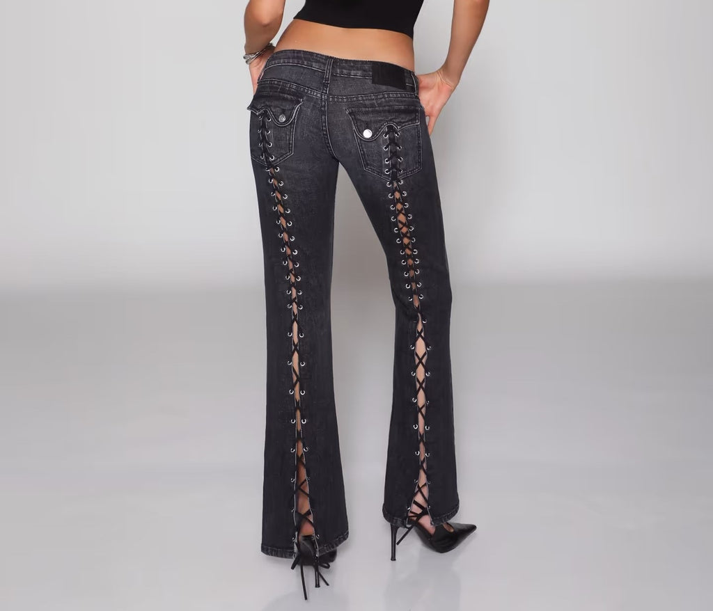 Damen Bootcut Jeans mit geradem Bein