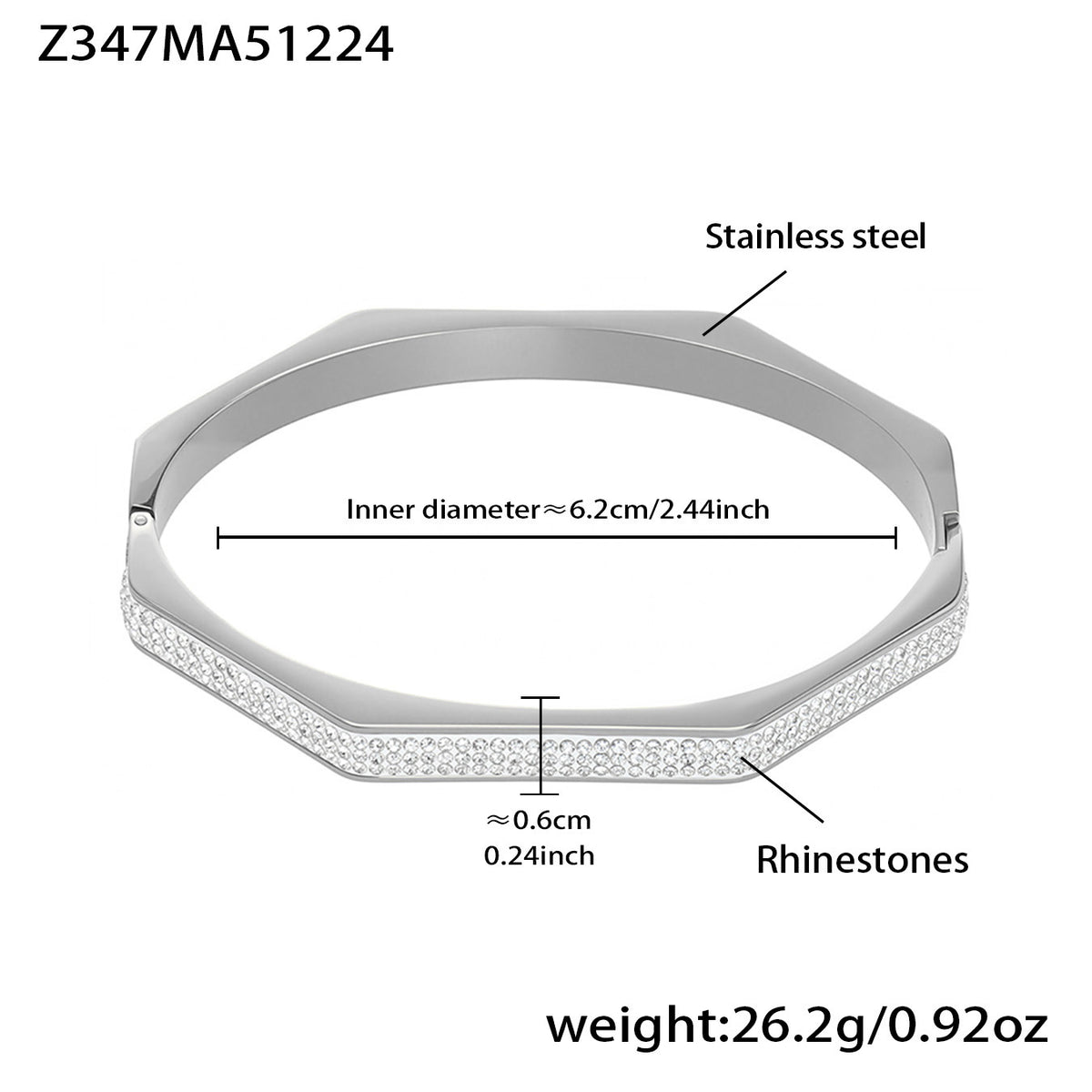 Glänzendes Edelstahl-Armband mit Kristallen – Bild 13 | LuxeStyle