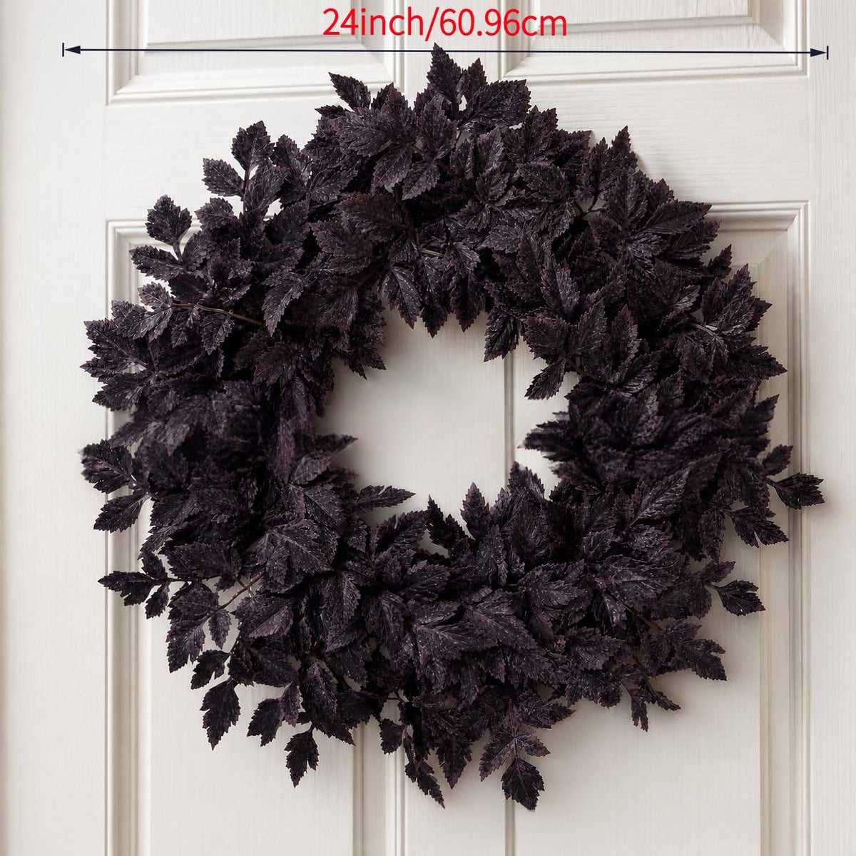 Halloween-Klematiskranz mit schwarzen und roten Kunstblättern | LuxeStyle