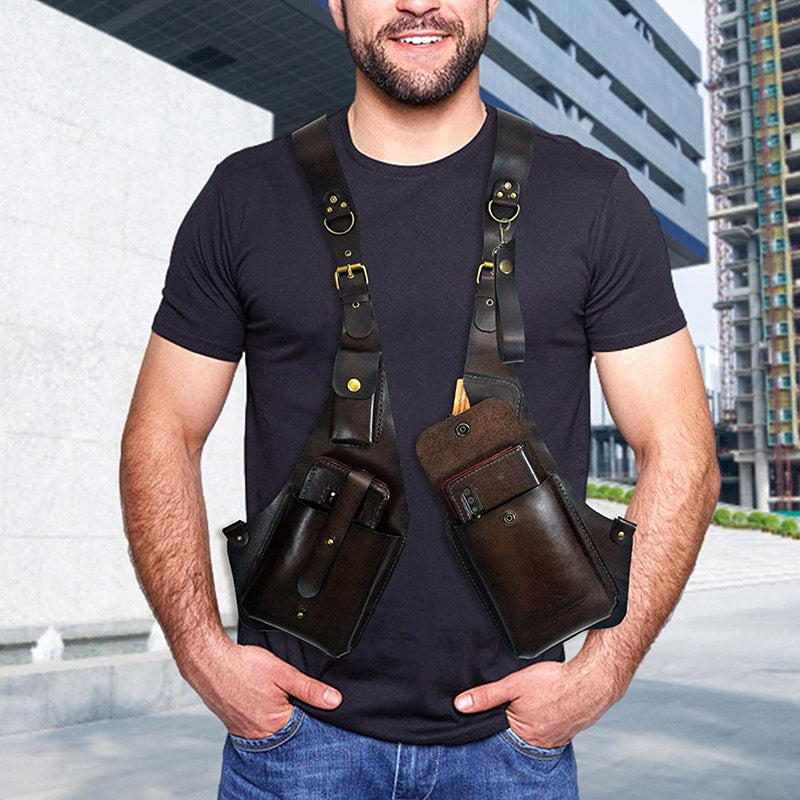 Retro Leder Schultertasche