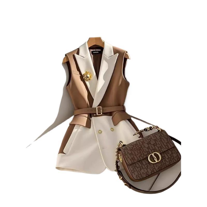 Damen Patchwork Anzugweste