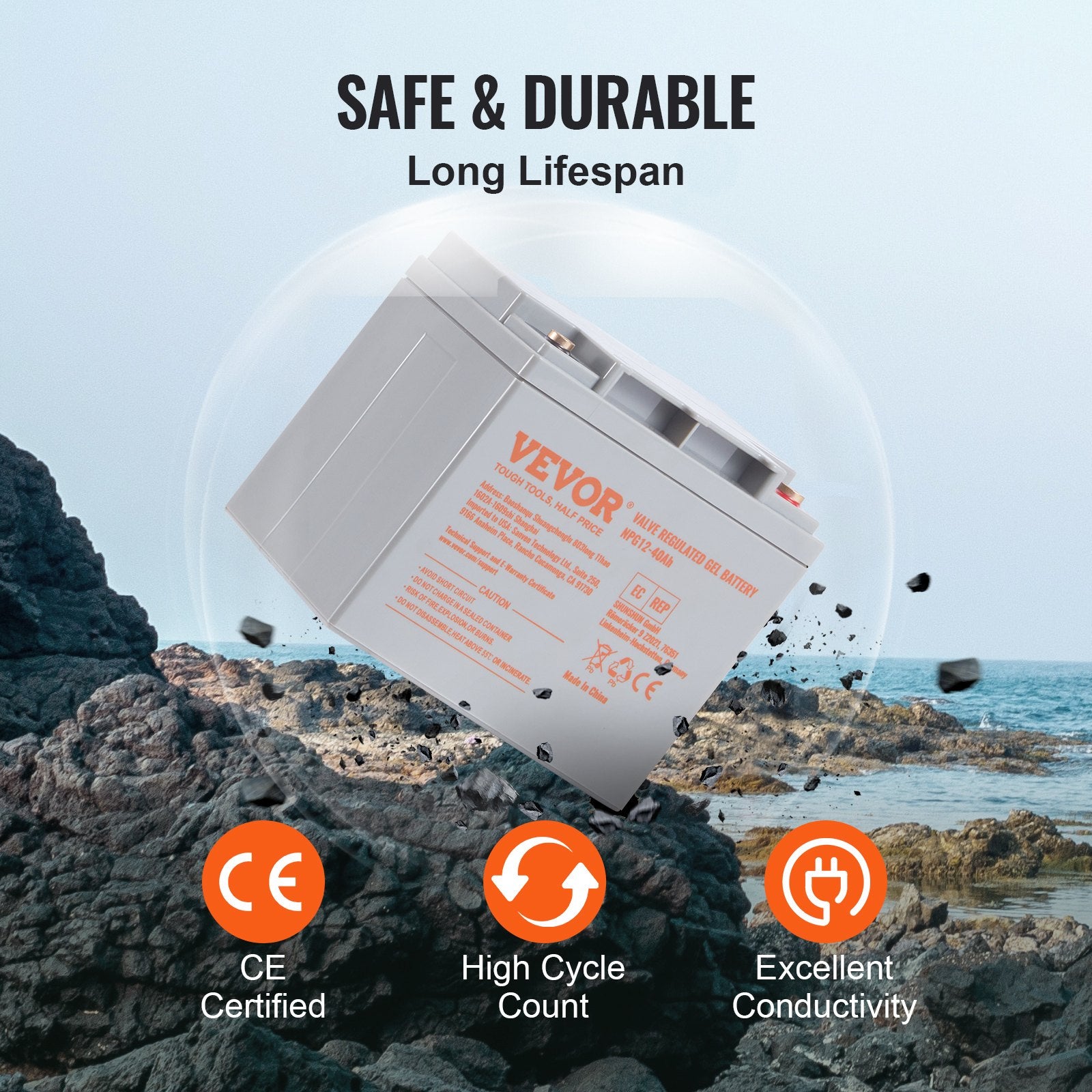 12V 40Ah AGM Deep Cycle Batterie
