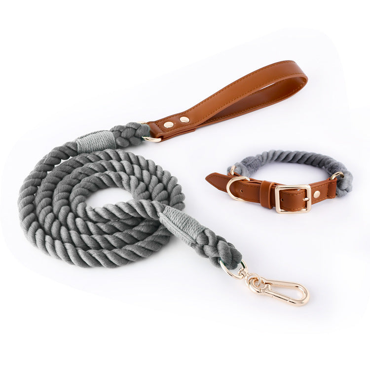 Halsband-Set mit Baumwollseil und Leder – Bild 5 | LuxeStyle