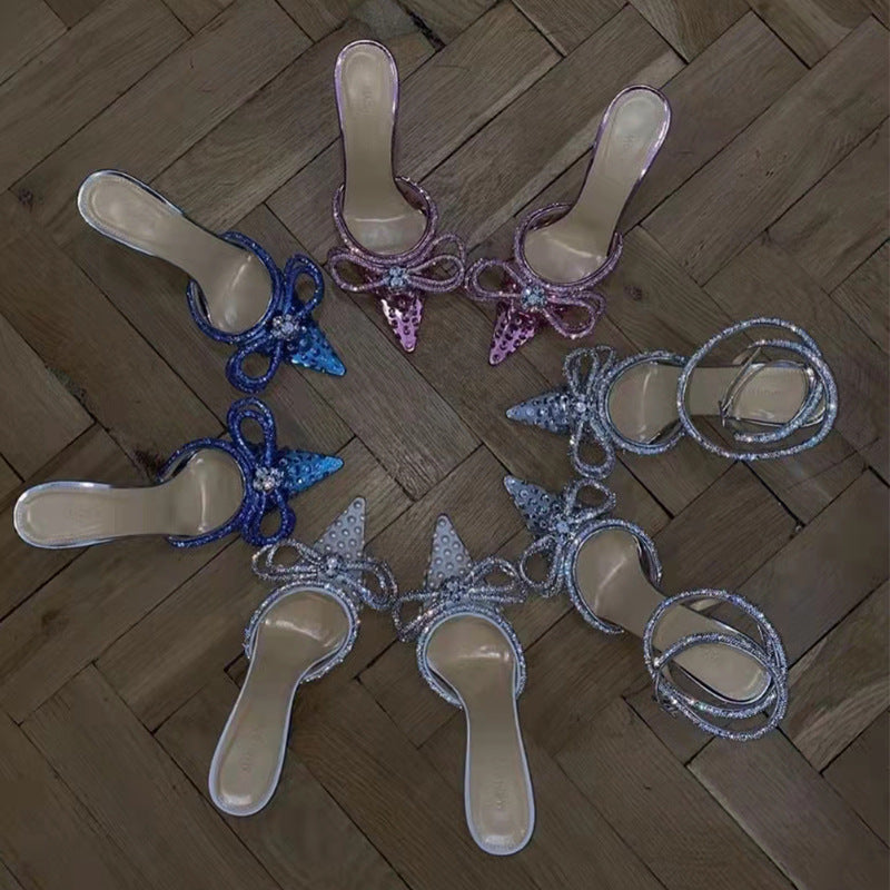Mesh-Sandalen mit Stilettoabsatz – Bild 4 | LuxeStyle