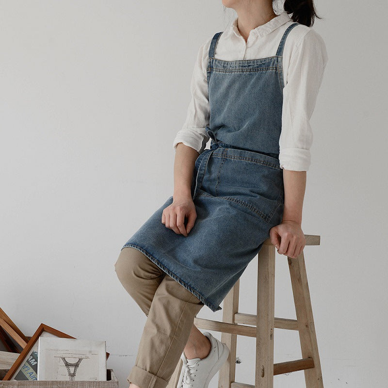 Baumwoll-Schürze aus Denim-Canvas – Bild 14 | LuxeStyle