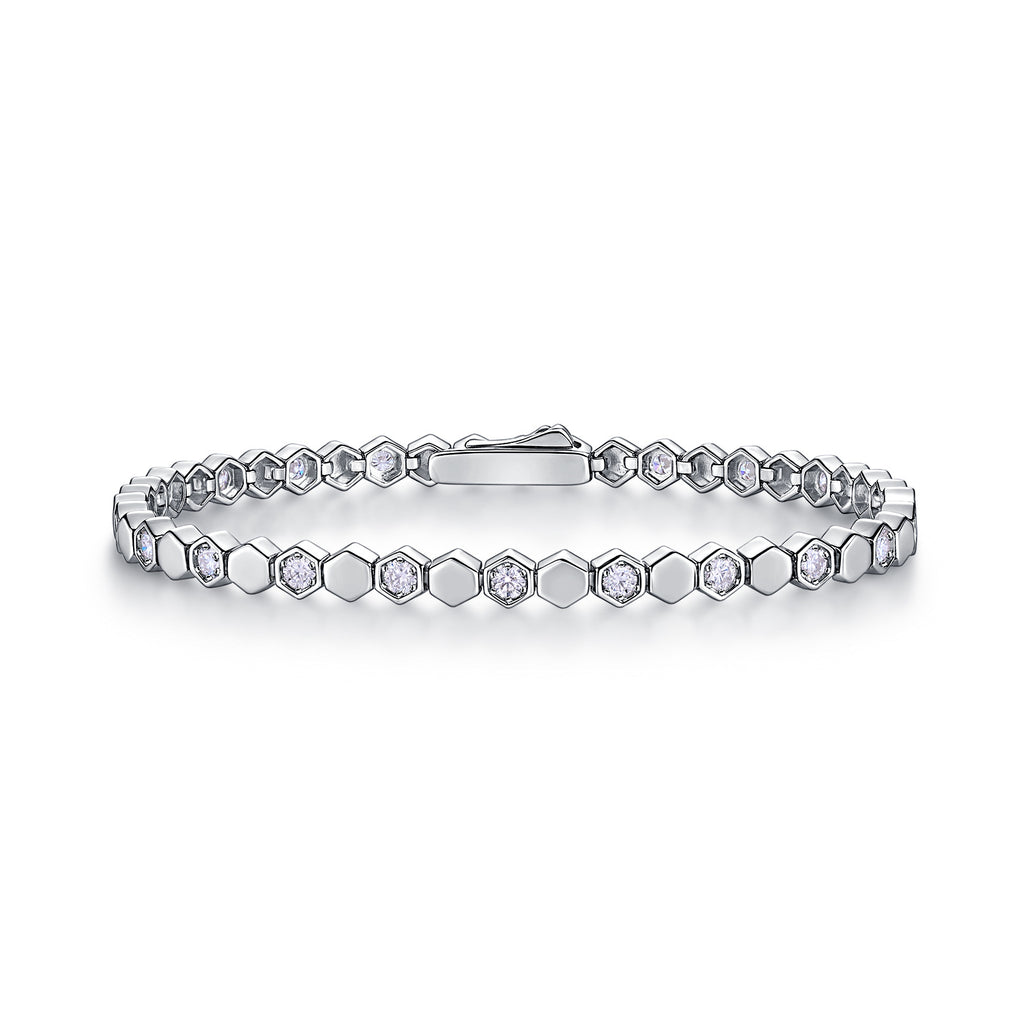 Moissanite Tennis Armband, Hexagonal