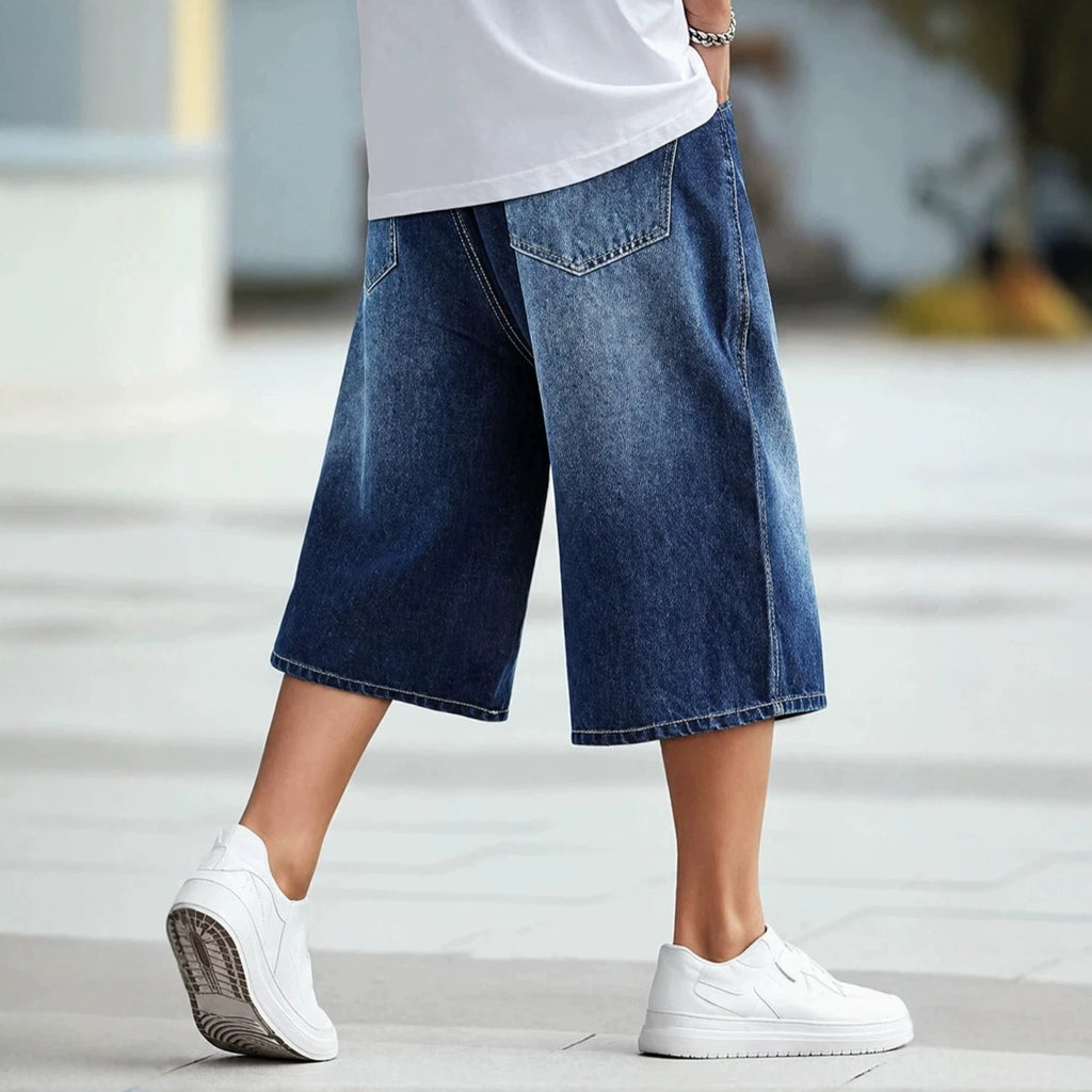 Vintage-Wasch Y2K Denim Shorts für Herren