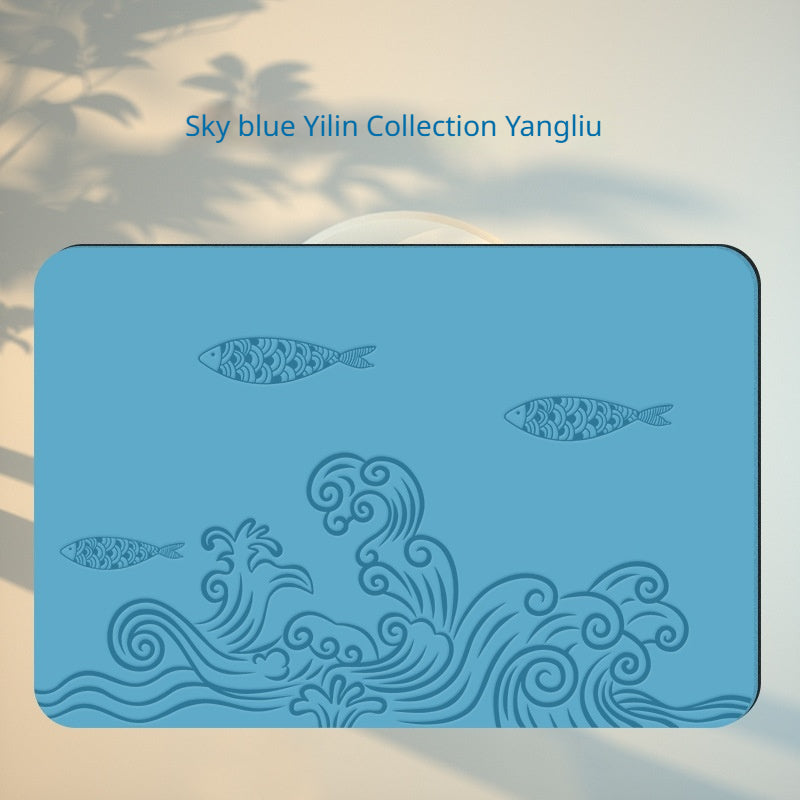 Mini Yoga Matte aus Naturkautschuk mit Druck – Ansicht 7