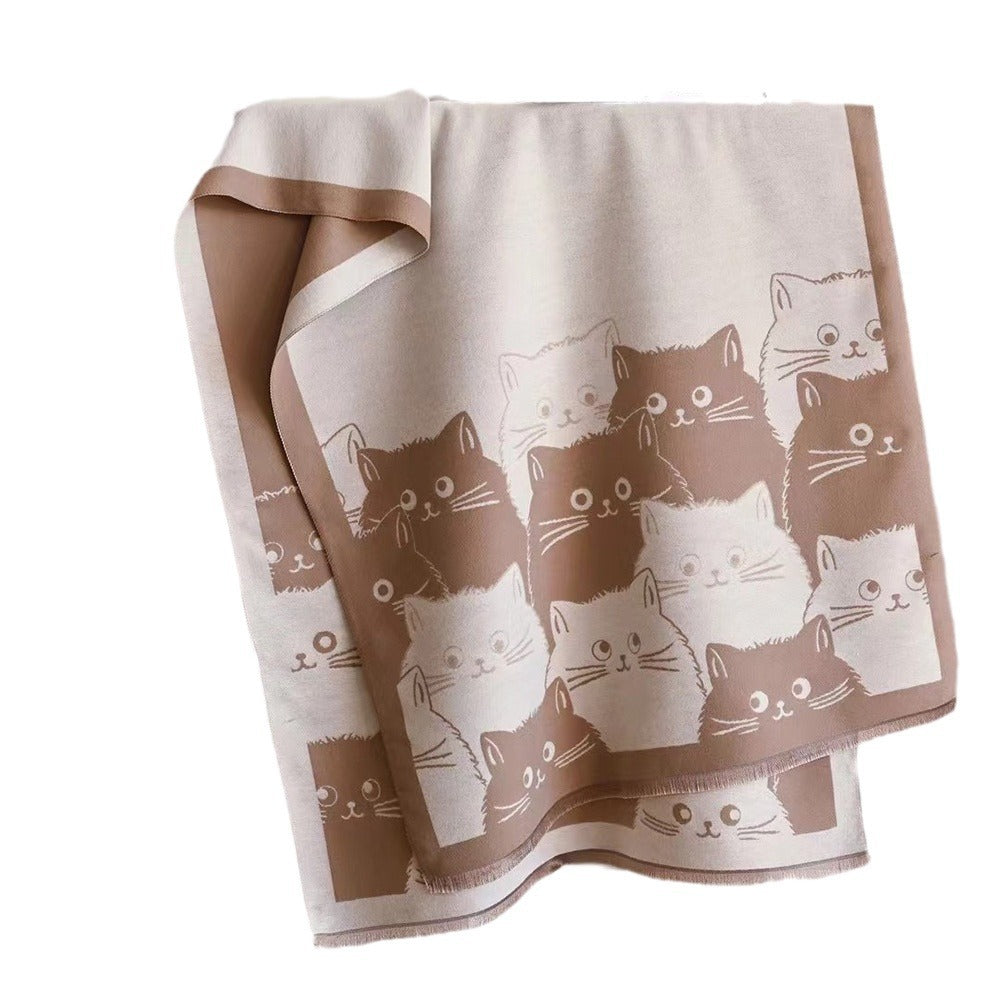 Faux-Cashmere Schal mit Cartoon-Design – Bild 4 | LuxeStyle
