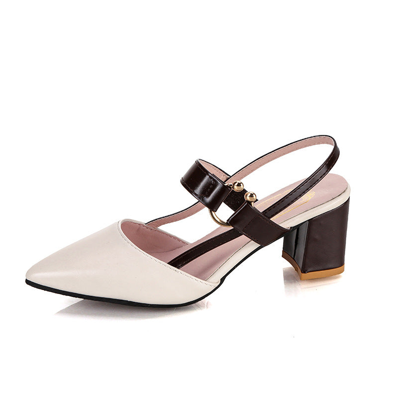 Sandalen mit spitzer Zehenpartie und Blockabsatz – Bild 4 | LuxeStyle