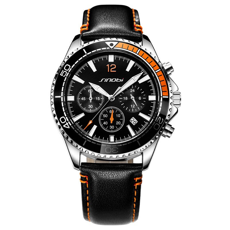 Herren Chronograph Sportuhr mit PU-Armband
