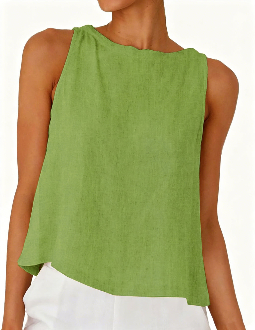 Damen Kurzbluse mit Rundhals und Knopfleiste