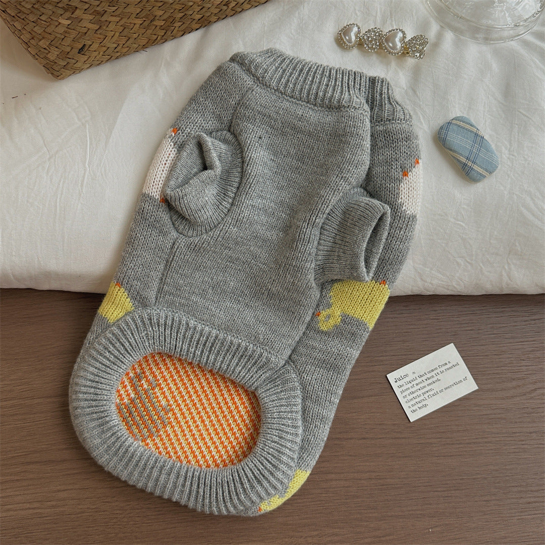 Grauer Fair Isle Hundepullover – Bild 4 | LuxeStyle