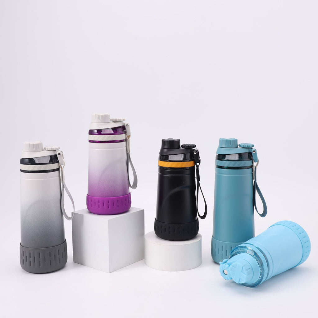 Isolierflasche mit Trinkhalm für Sport & Alltag
