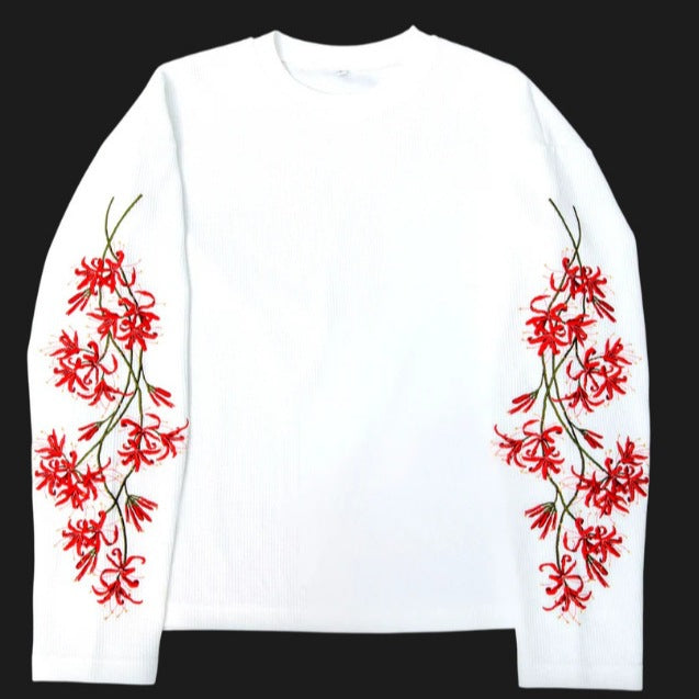 Langarmshirt mit Blumen-Stickerei