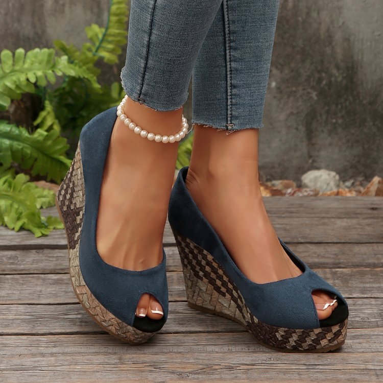Keilabsatz Peep-Toe Pumps für Damen