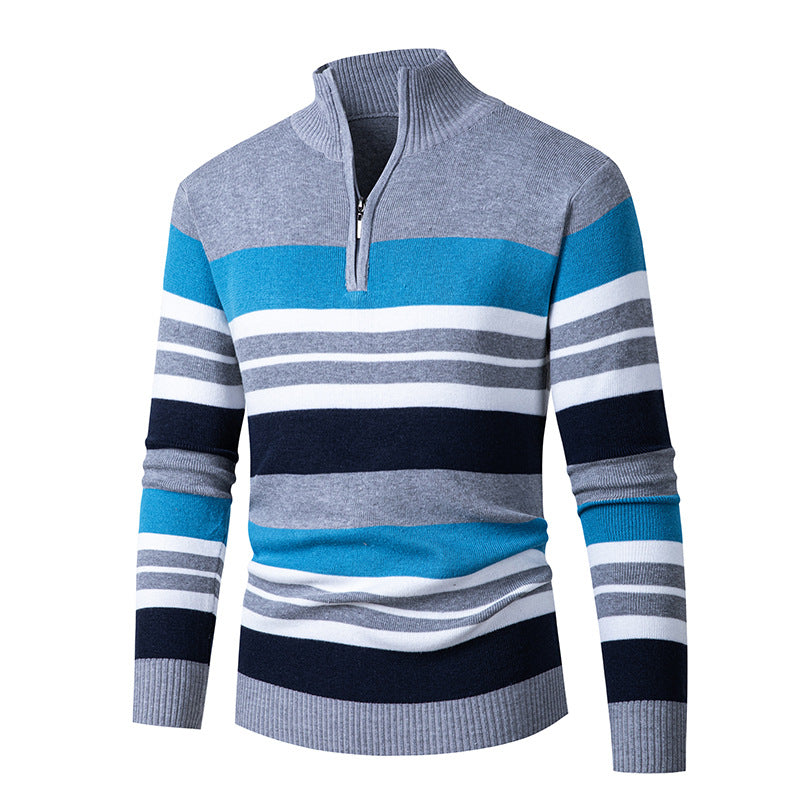 Gestreifter Half-Turtleneck Pullover für Herren – Bild 6 | LuxeStyle