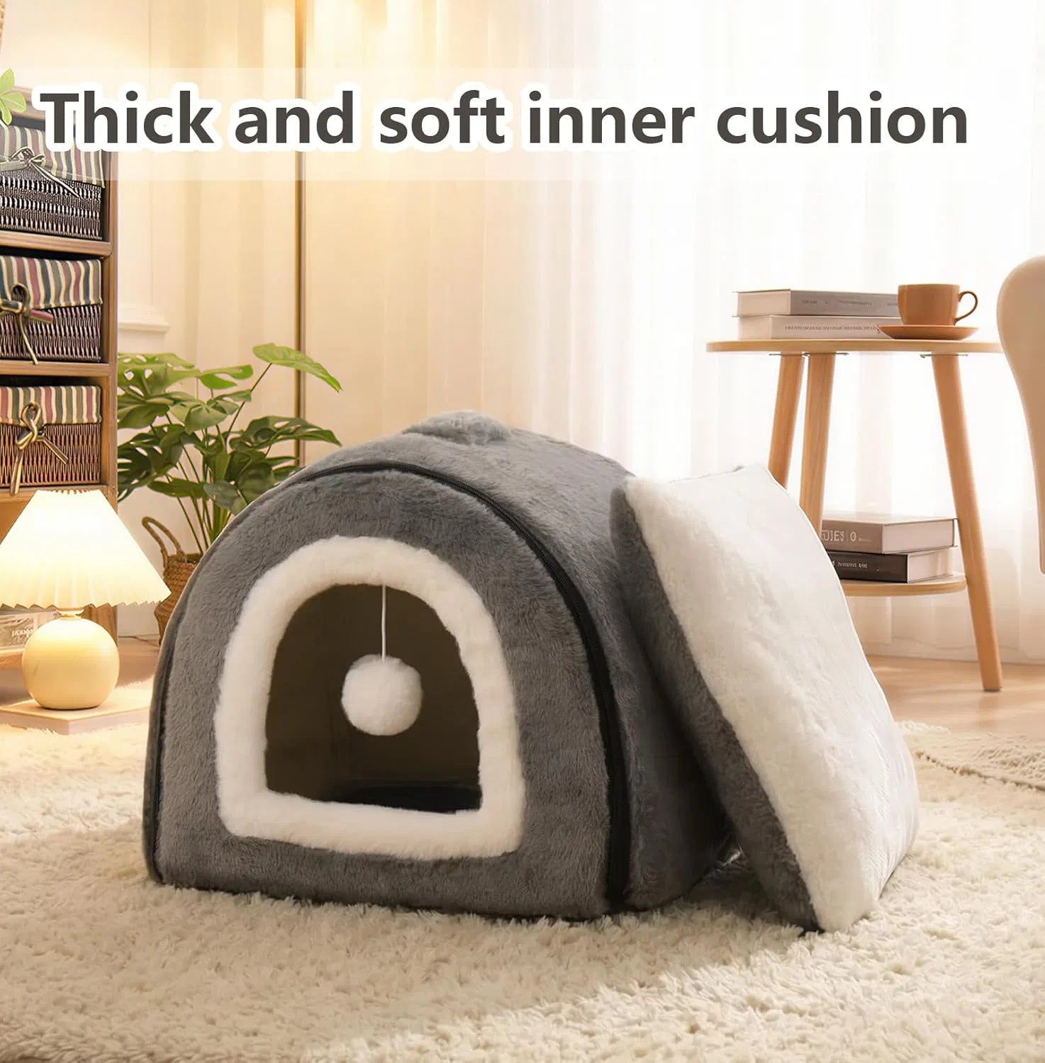 Faltbares Katzenbett mit Höhle