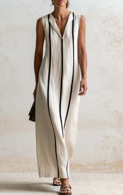Elegantes ärmelloses V-Neck Kleid