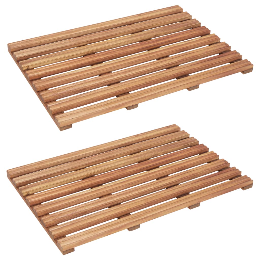 2er-Set Badematten aus Akazienholz