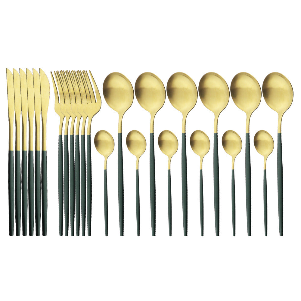 Mattes portugiesisches Besteck-Set (24-teilig) – Bild 3 | LuxeStyle