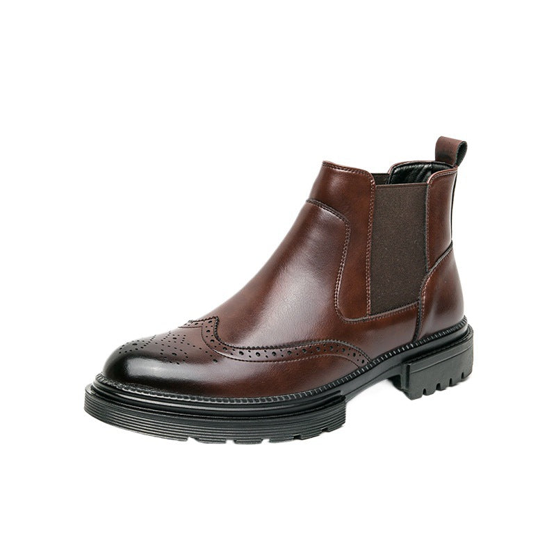 Herren High-Top Fashion Ankle Boots aus Leder