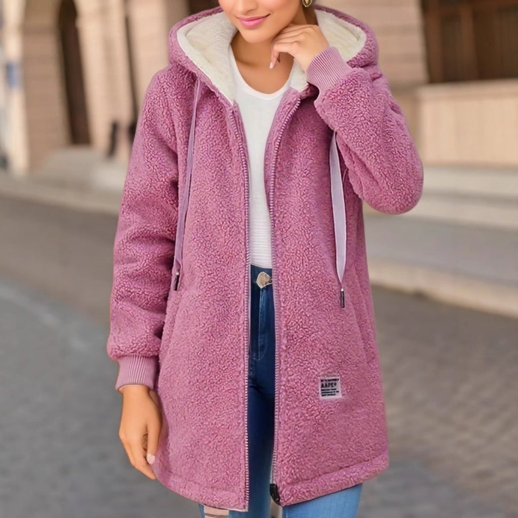 Gefütterter Lammwollmantel für Damen – Bild 2 | LuxeStyle