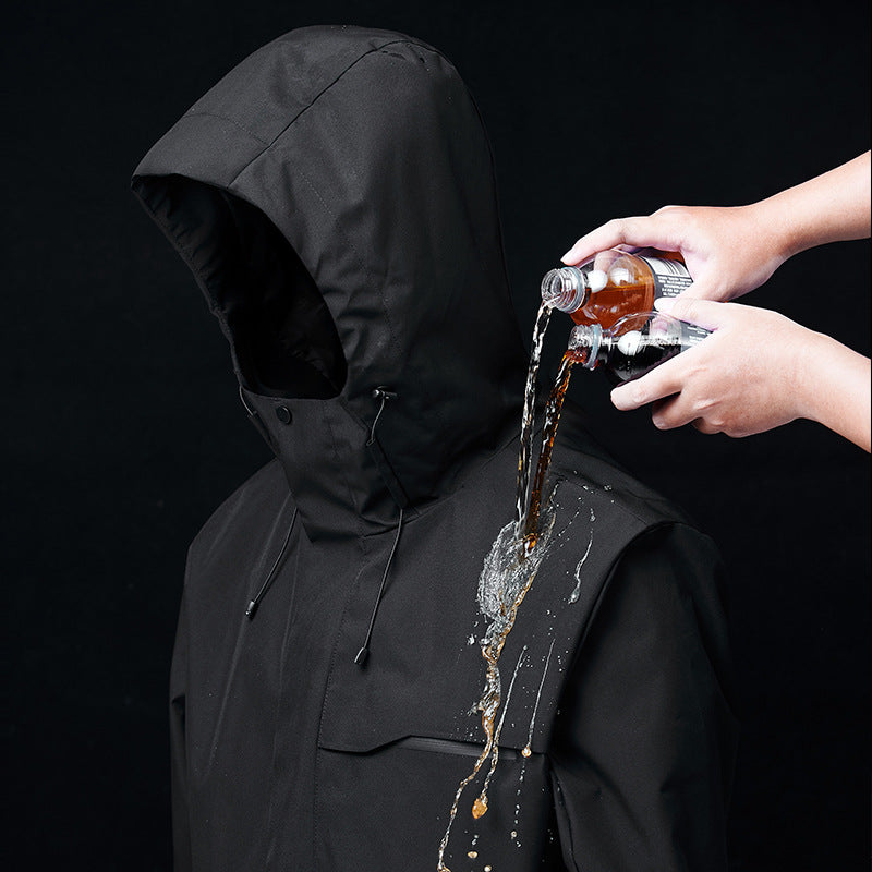 Herren Outdoor-Jacke, unifarben, lockere Passform