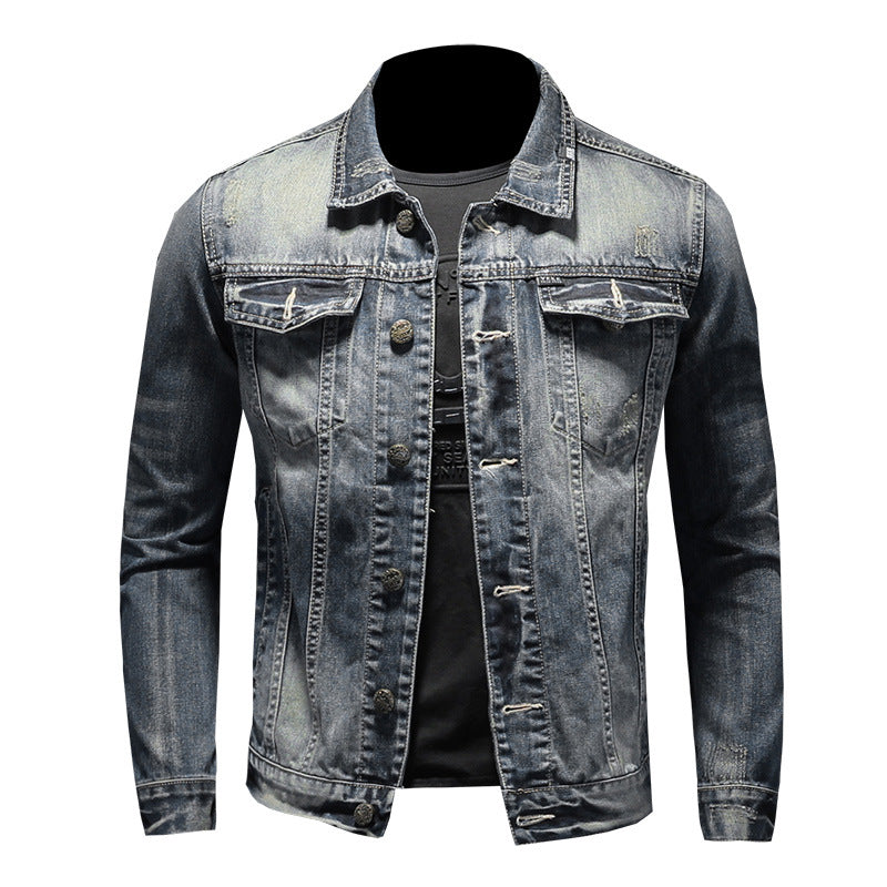 Jeansjacke für Herren mit Reverskragen – Bild 6 | LuxeStyle