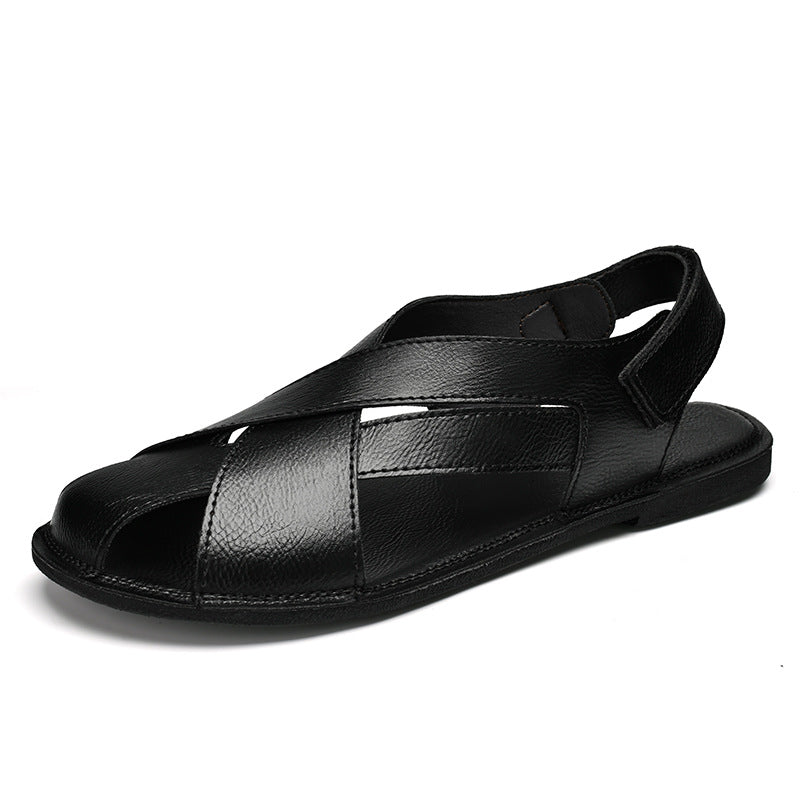 Leder-Sandalen mit Klettverschluss für Herren