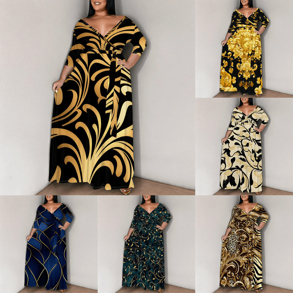 Elegantes Midi-Kleid mit Blumenprint – Bild 2 | LuxeStyle