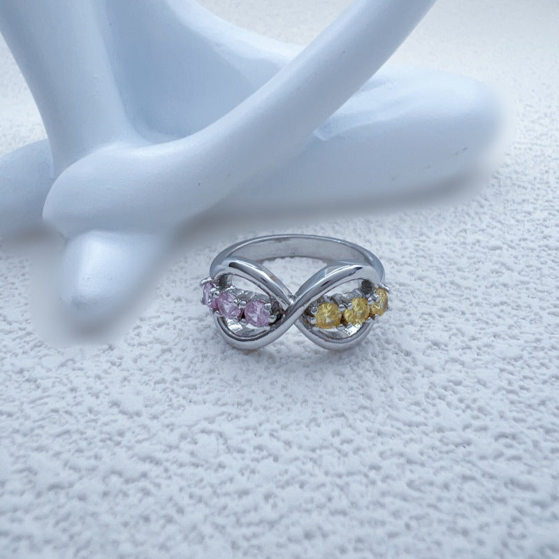 Unendlicher Geburtsstein-Ring mit Namen
