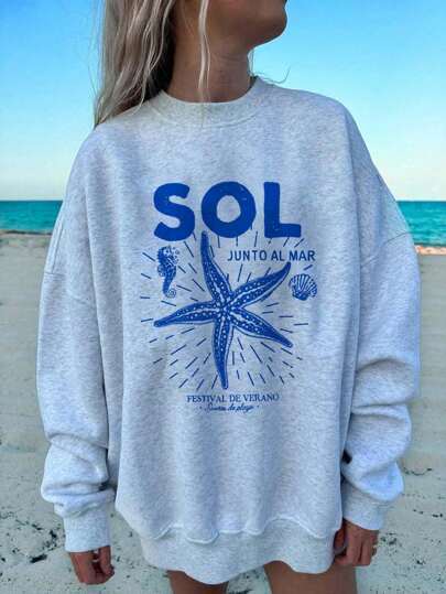 Damen Hoodie mit Herz-Print – Ansicht 2