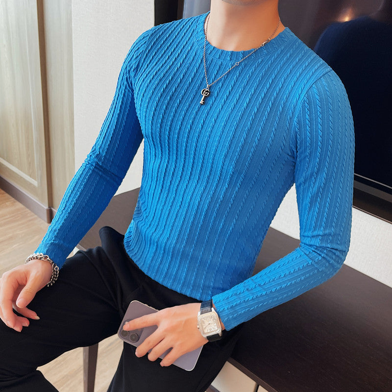 Rundhals Langarmshirt für Herren – Bild 8 | LuxeStyle