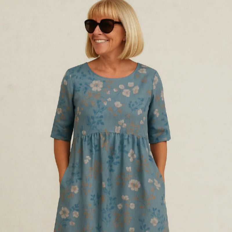 Modisches Damenkleid mit Digitaldruck – Bild 1 | LuxeStyle