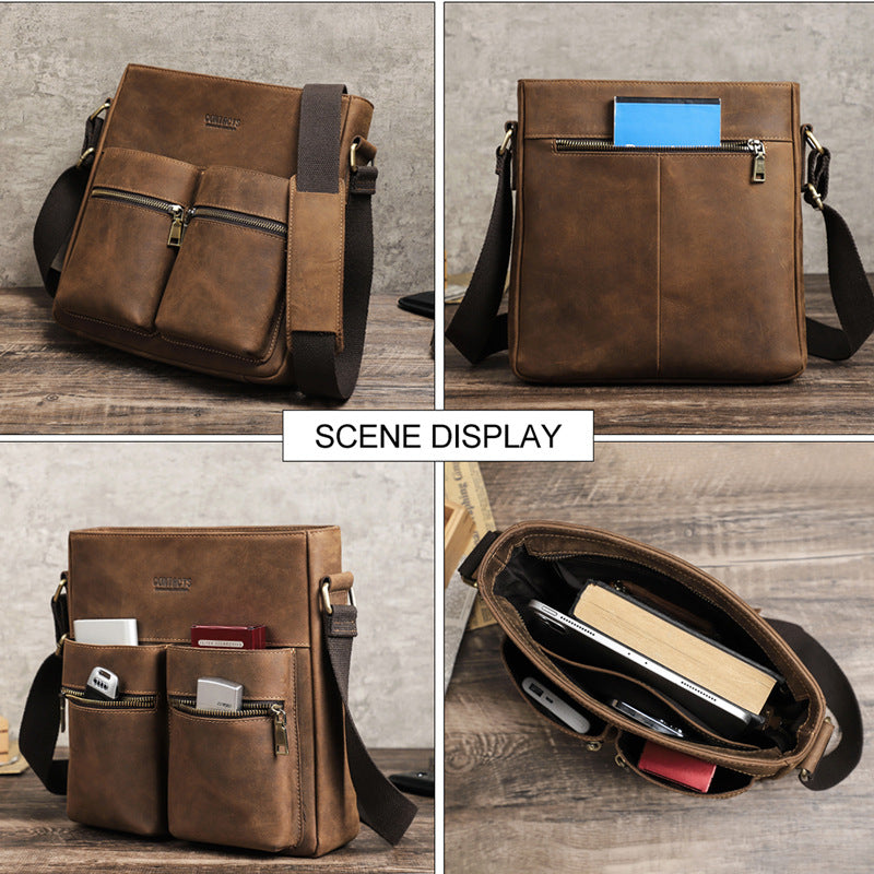 Retro Wildpferd-Leder Umhängetasche | LuxeStyle