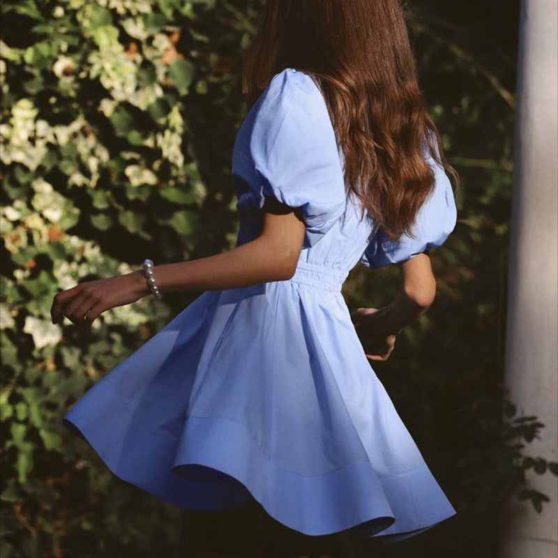 Elegantes A-Linien Minikleid mit Schleife – Bild 6 | LuxeStyle