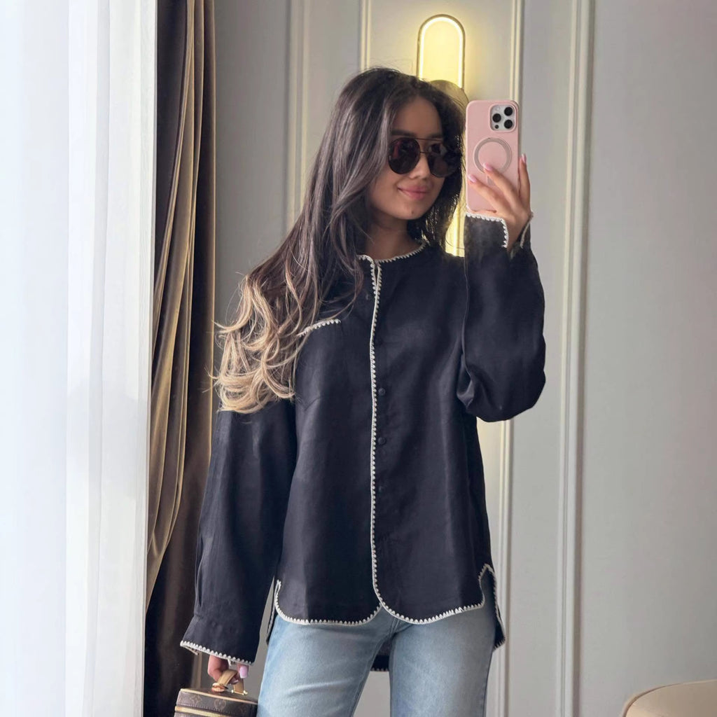 Leinenhemd mit langen Ärmeln – Bild 7 | LuxeStyle