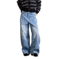 Retro Star-Print Jeans mit weitem Bein