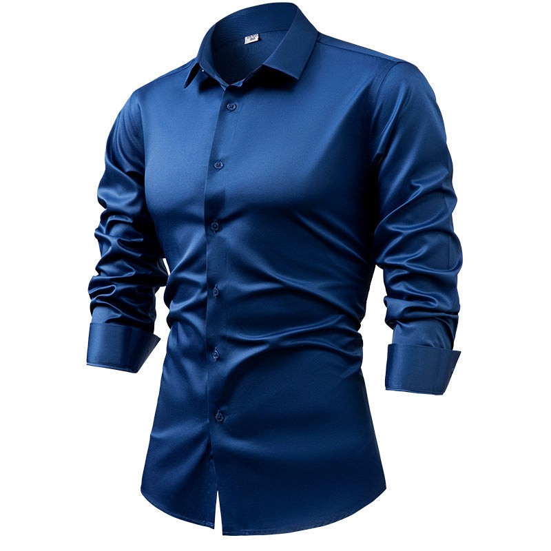 Satinlangarm Shirt Herren | LuxeStyle