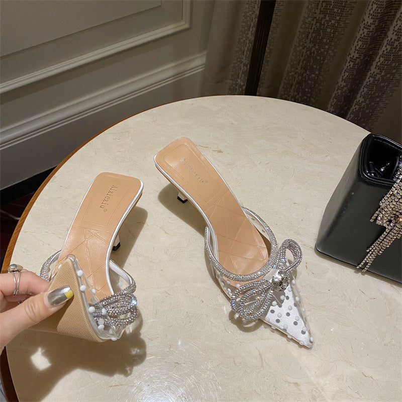 Transparente Sandalen mit Strass-Design – Bild 7 | LuxeStyle
