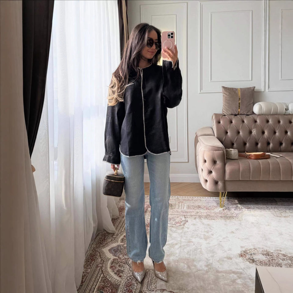 Leinenhemd mit langen Ärmeln – Bild 5 | LuxeStyle