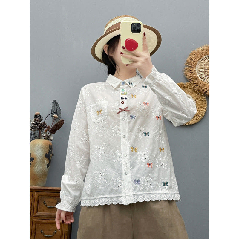 Besticktes Schmetterlings-Shirt für Damen – Bild 5 | LuxeStyle