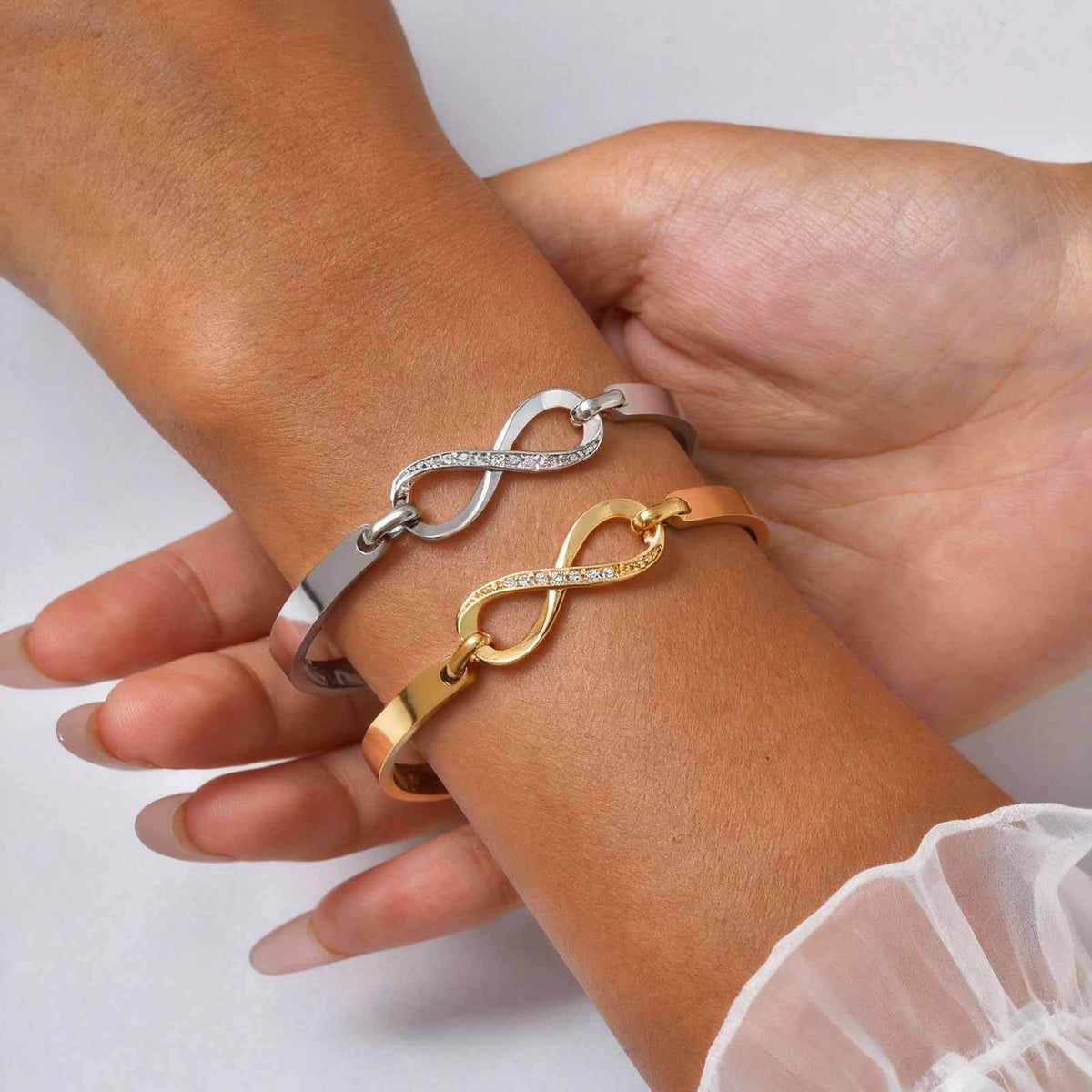 Kupfer Zirkon Herz Unendlichkeits Armband – Bild 5 | LuxeStyle