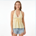 Neckholder Jacquard-Top mit V-Ausschnitt