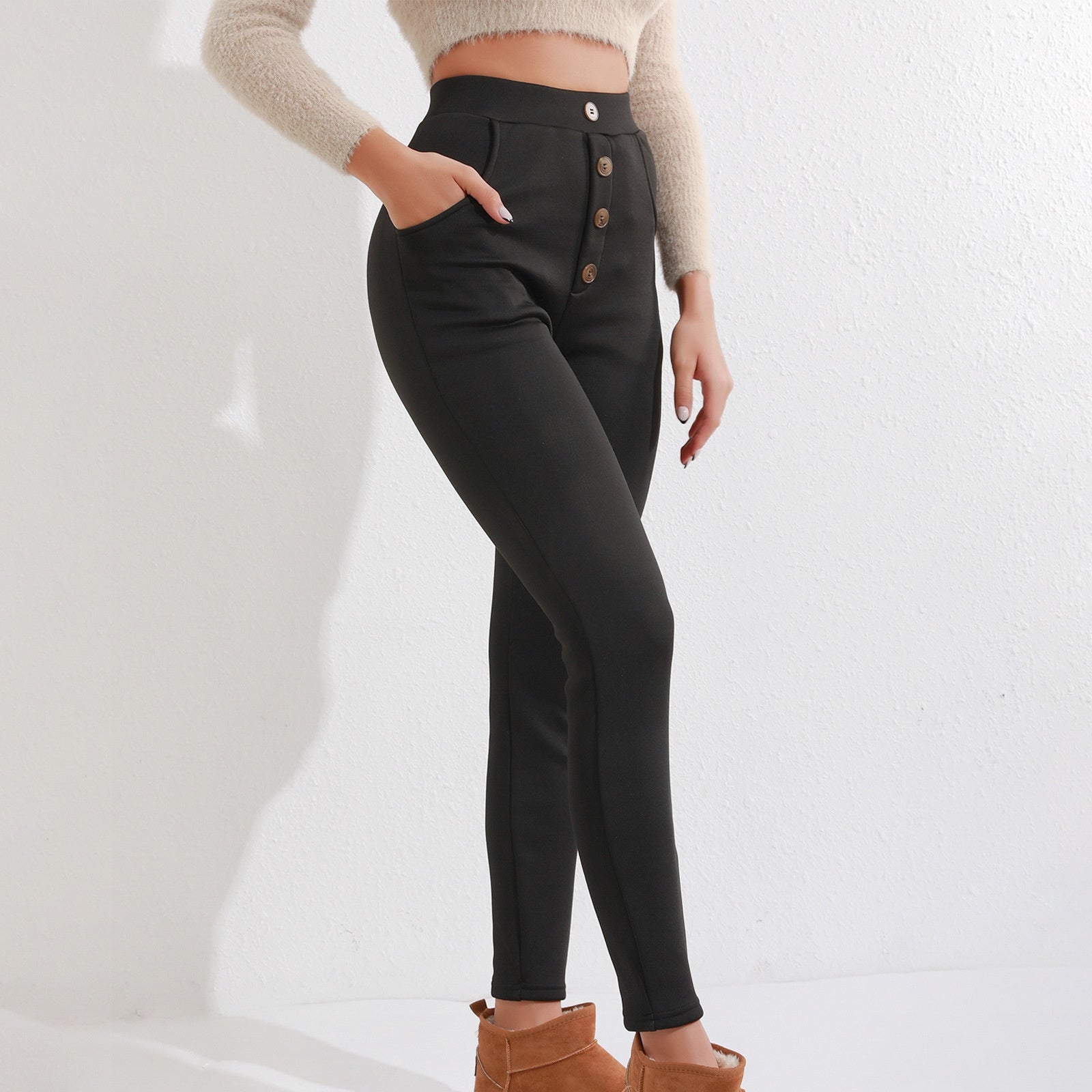 Damen Leggings Hochtaillierte Dick Klassische