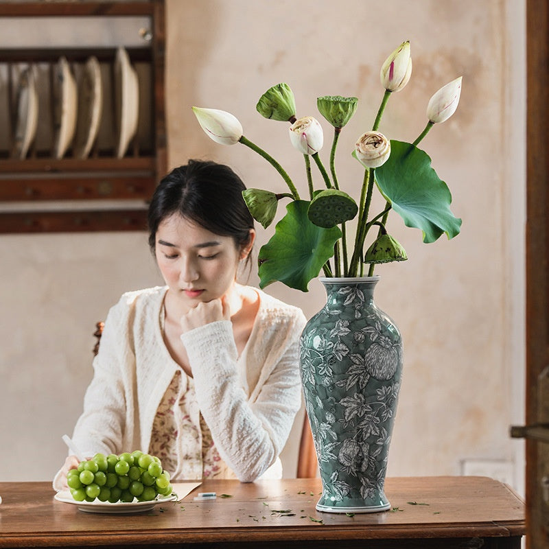 Keramikvase Vintage Jade Grün – Bild 4 | LuxeStyle