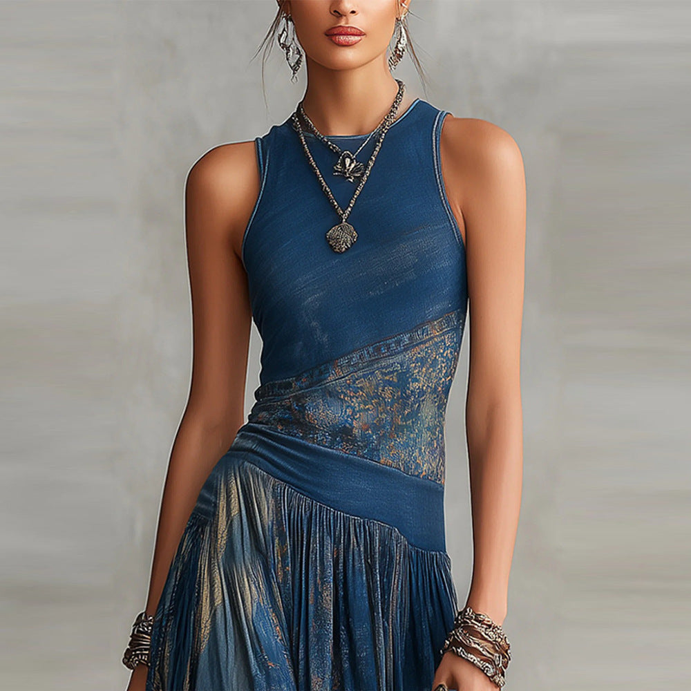 Ärmelloses Tanktop-Kleid mit Digitaldruck