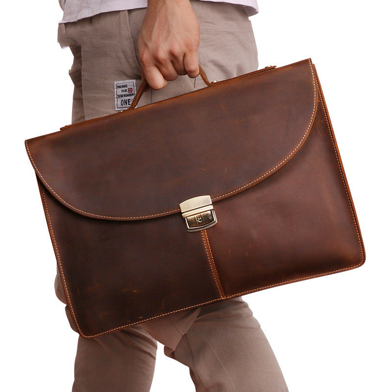 Retro Ledergurt Tasche für Laptop & Bücher | LuxeStyle
